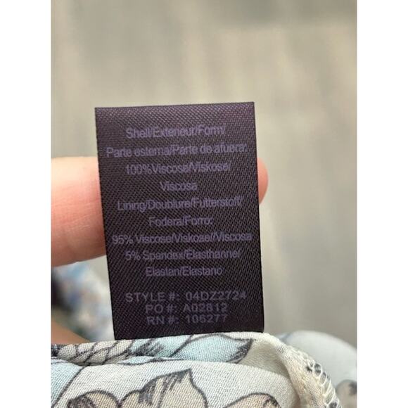 Hale Bob Womens Blouse Sheer Ruffle Front Button Up Long Sleeve Floral Size S - Picture 6 of 9